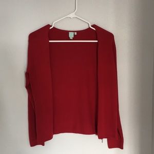 Red zip up cardigan